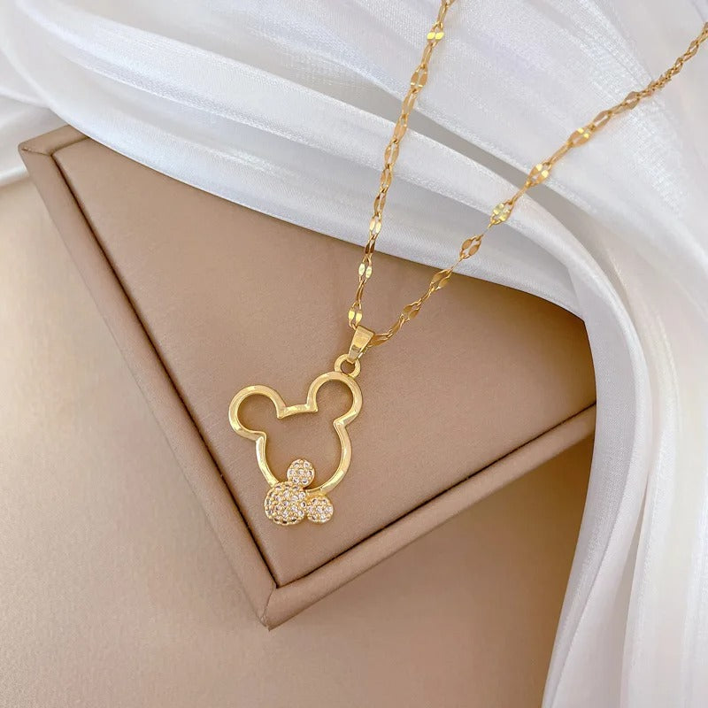 COLAR MICKEY BANHADO EM OURO 18K - GARG104