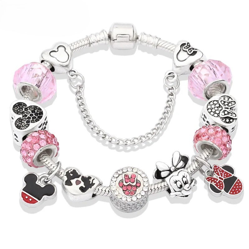 PULSEIRA PANDORA DISNEY COM BERLOQUES CRAVEJADOS PRATA 925 - PUL135