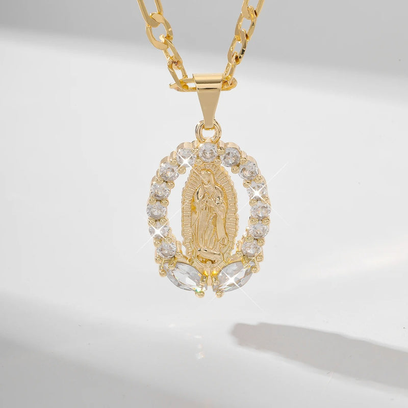 COLAR  NOSSA SENHORA BANHADO EM OURO 18K - GARGSI877