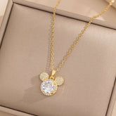 COLAR MICKEY PONTO DE LUZ BANHADO EM OURO 18K - GARG277
