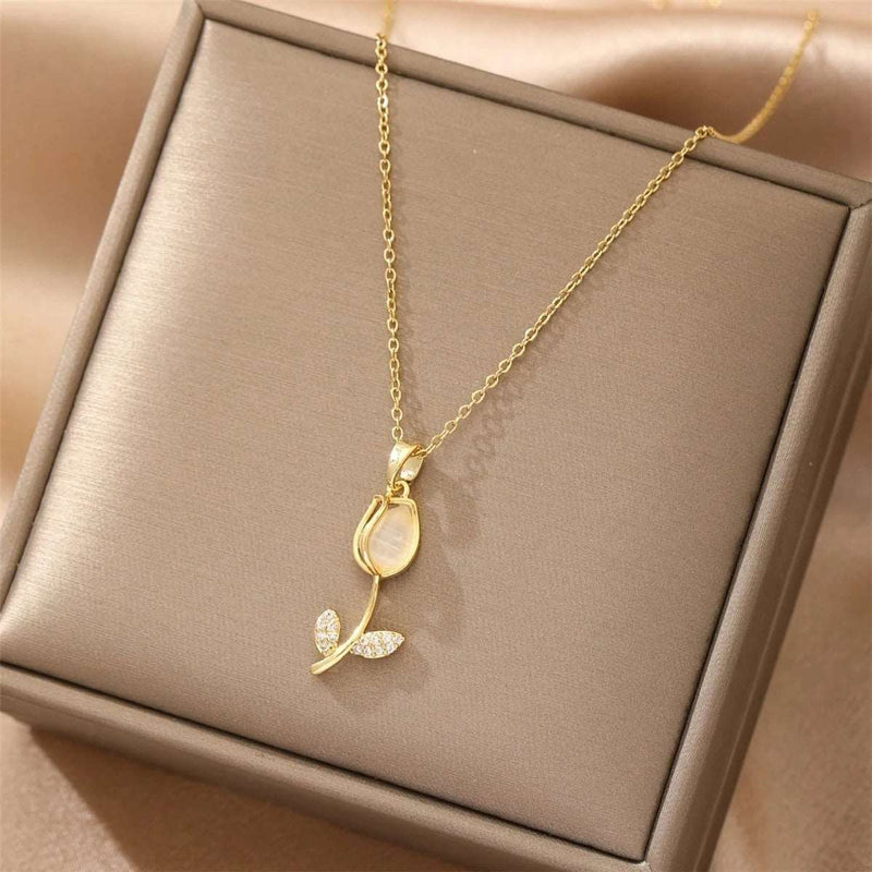 COLAR TULIPA BANHADO EM OURO 18K - GARG113