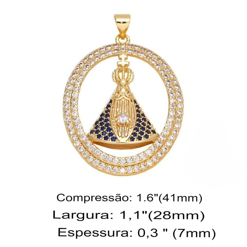 COLAR NOSSA SENHORA BANHADO EM OURO 18K - GARGSI23