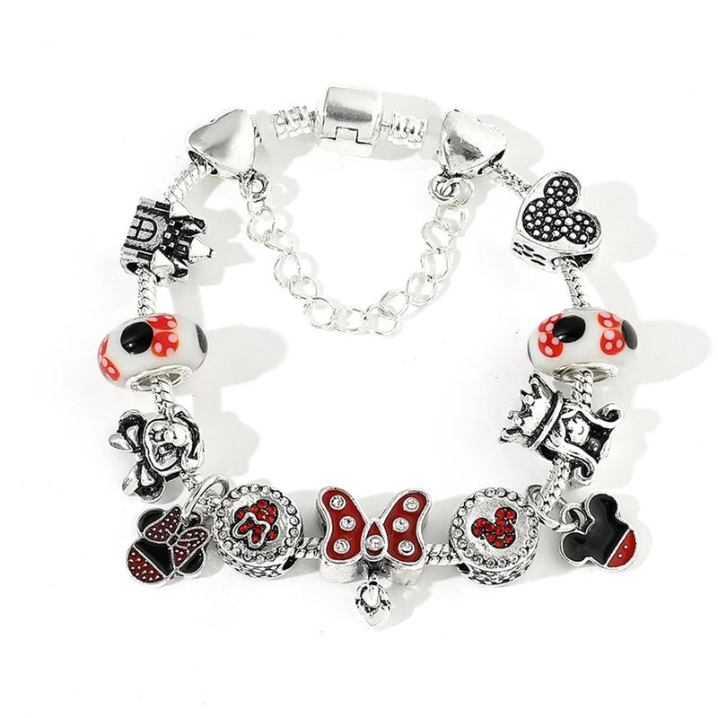 PULSEIRA PANDORA DISNEY COM BERLOQUES CRAVEJADOS PRATA 925 - PUL157