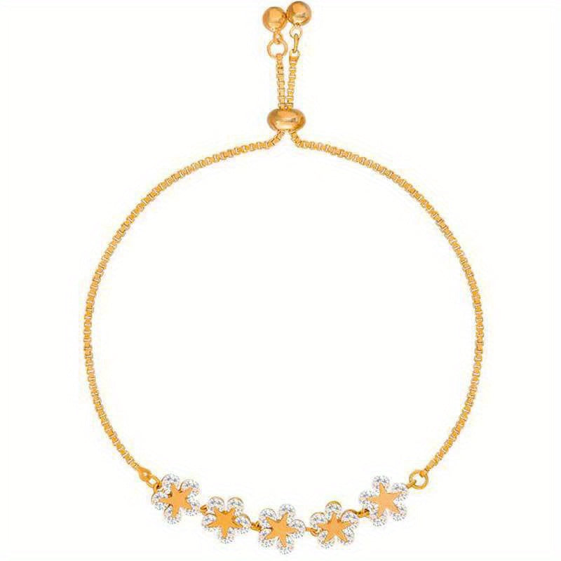 PULSEIRA FLORES BANHADA EM OURO 18K - PLSI 9421 - Menina Elegante