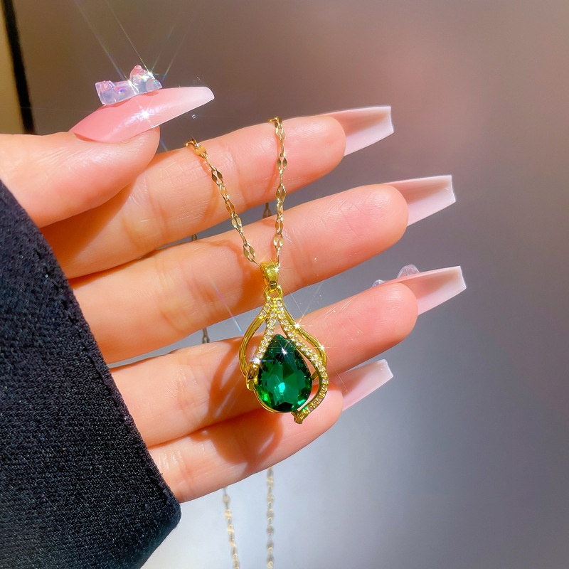 COLAR ESMERALDA BANHADO EM OURO 18K - GARG110