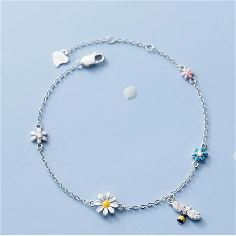 PULSEIRA PRIMAVERA E ABELHAS PRATA 925 - PUL333