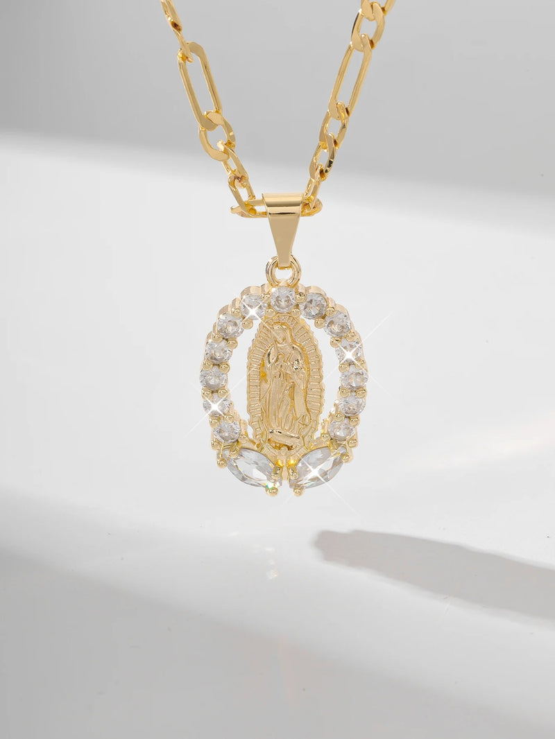 COLAR  NOSSA SENHORA BANHADO EM OURO 18K - GARGSI877