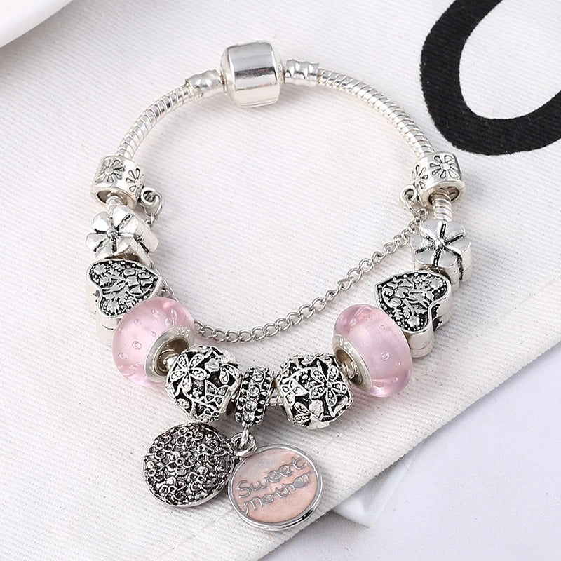 PULSEIRA PANDORA COM BERLOQUES CRAVEJADOS PRATA 925 - PUL7989