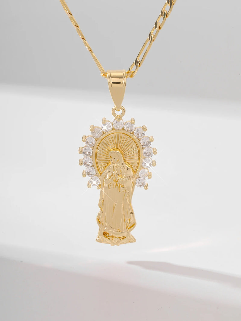 COLAR NOSSA SENHORA BANHADO EM OURO 18K - GARGSI548