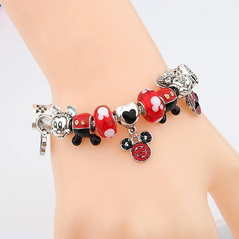 PULSEIRA PANDORA DISNEY COM BERLOQUES CRAVEJADOS PRATA 925 - PUL133