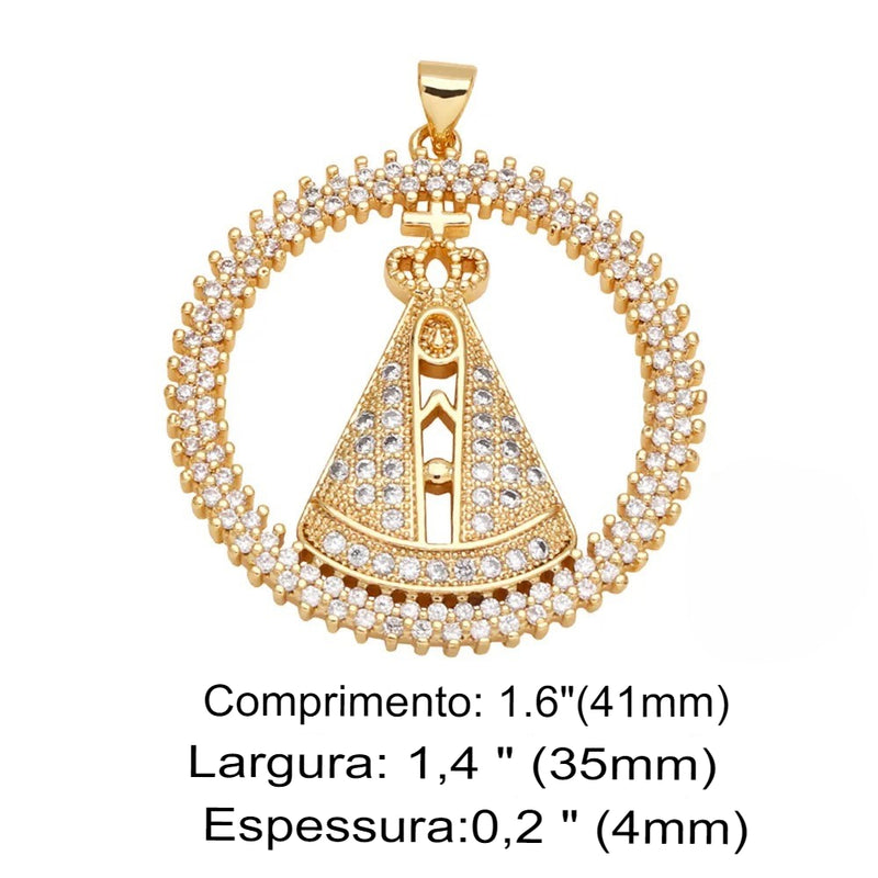 COLAR NOSSA SENHORA BANHADO EM OURO 18K - GARGSI22