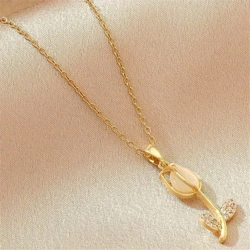 COLAR TULIPA BANHADO EM OURO 18K - GARG113