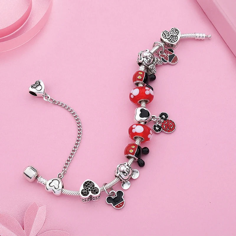 PULSEIRA PANDORA DISNEY COM BERLOQUES CRAVEJADOS PRATA 925 - PUL133