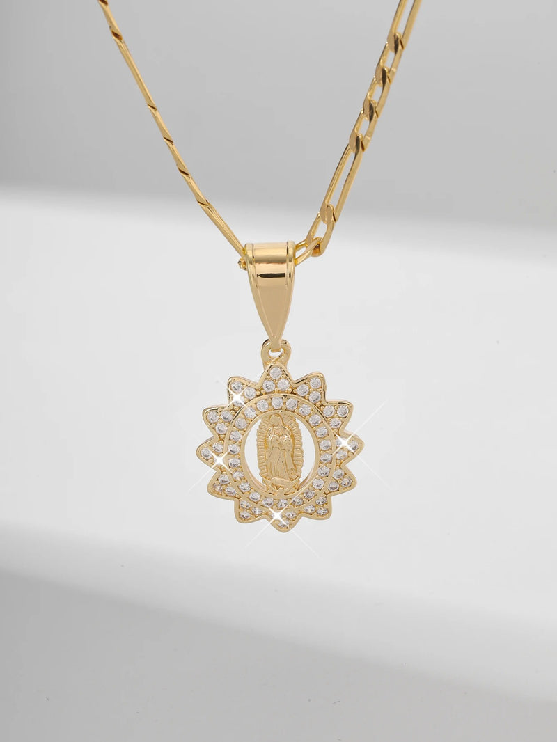 COLAR  NOSSA SENHORA BANHADO EM OURO 18K - GARGSI891