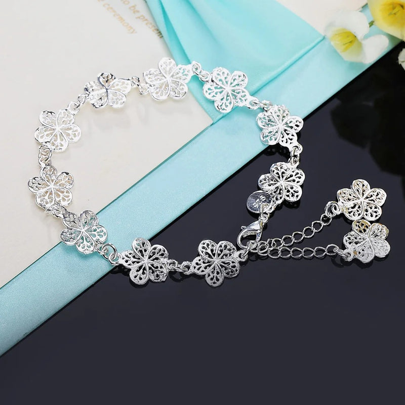 PULSEIRA FLORES PRATA 925 - PUL664