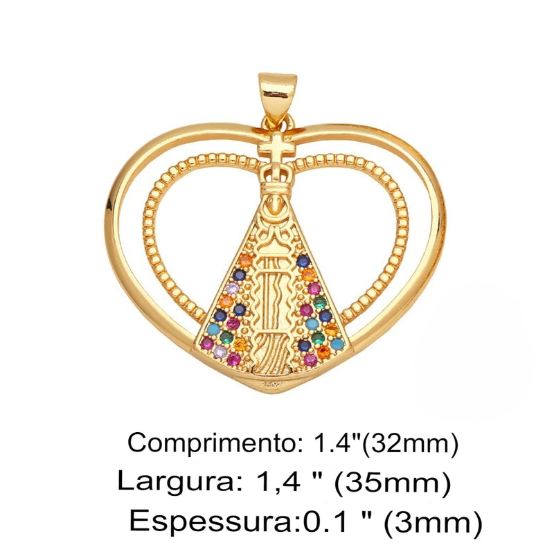 COLAR NOSSA SENHORA BANHADO EM OURO 18K - GARGSI24