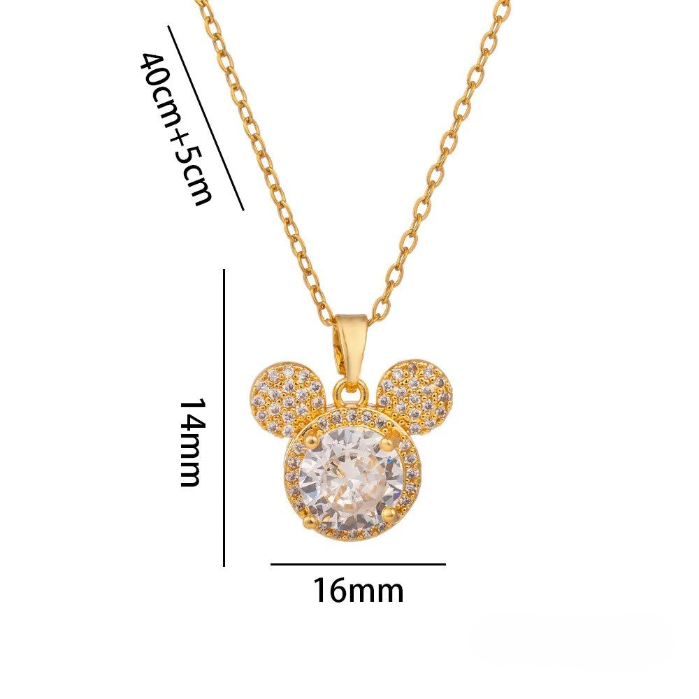 COLAR MICKEY PONTO DE LUZ BANHADO EM OURO 18K - GARG277