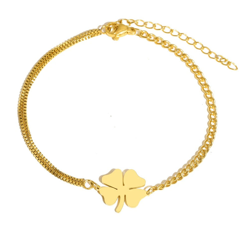 PULSEIRA TREVO BANHADA EM OURO 18K - PLS 122