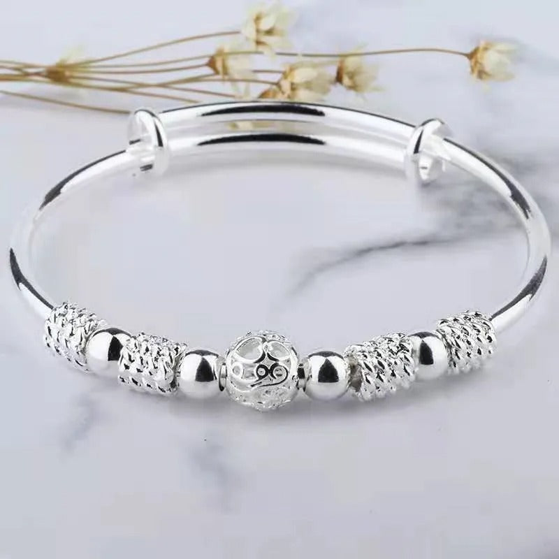 PULSEIRA BRACELETE BOLINHAS ADORNADAS PRATA 925 - PUL1510