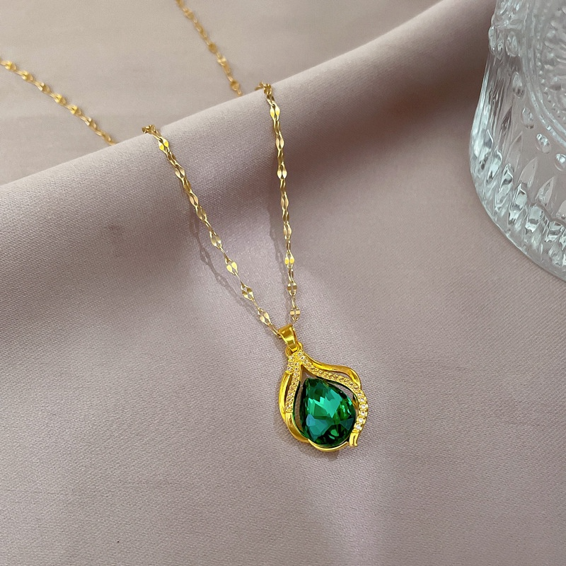 COLAR ESMERALDA BANHADO EM OURO 18K - GARG110