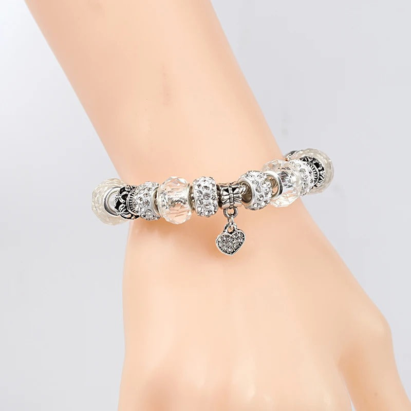 PULSEIRA PANDORA COM BERLOQUES CRAVEJADOS PRATA 925 - PUL7958