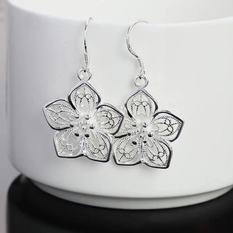 BRINCO FLORES DE PRATA 925 - BRP059