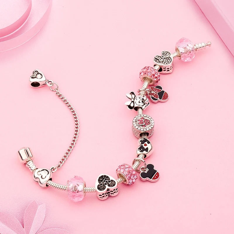 PULSEIRA PANDORA DISNEY COM BERLOQUES CRAVEJADOS PRATA 925 - PUL135