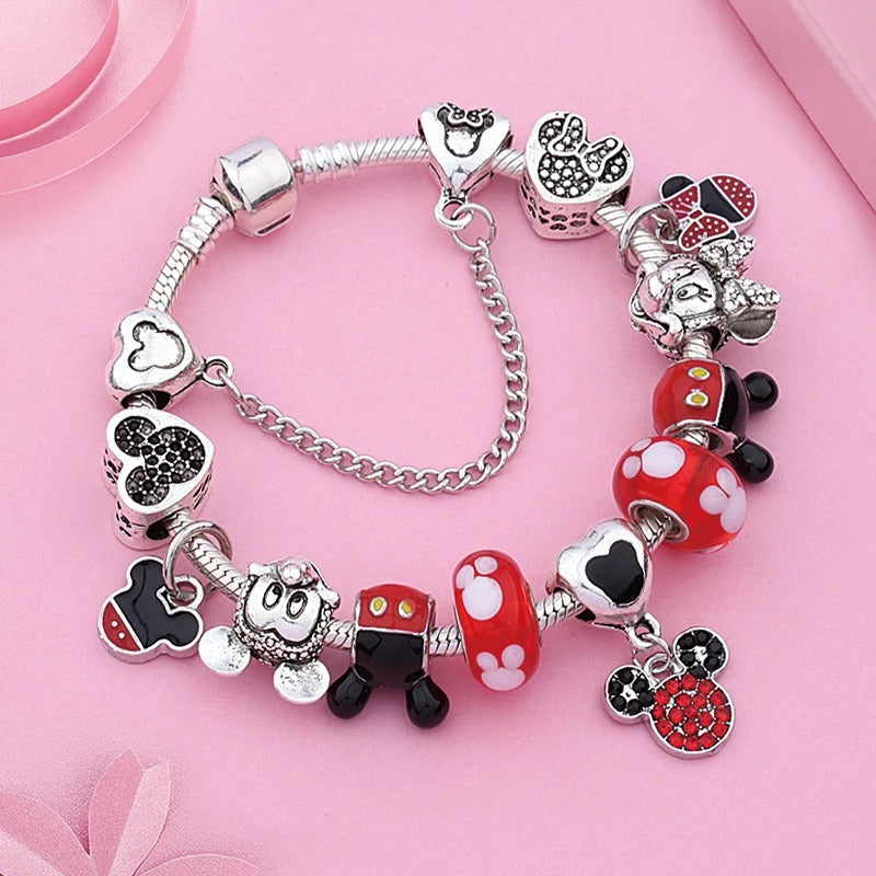 PULSEIRA PANDORA DISNEY COM BERLOQUES CRAVEJADOS PRATA 925 - PUL133