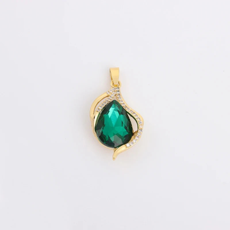 COLAR ESMERALDA BANHADO EM OURO 18K - GARG110