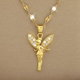 COLAR FADA CRAVEJADA BANHADO EM OURO 18K - GARG1322
