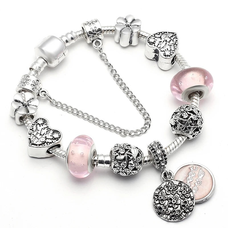 PULSEIRA PANDORA COM BERLOQUES CRAVEJADOS PRATA 925 - PUL7989