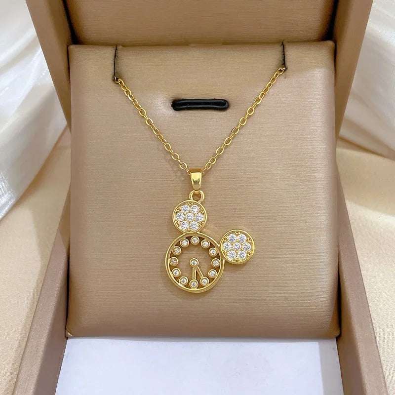 COLAR MICKEY CRAVEJADO BANHADO EM OURO 18K - GARG741