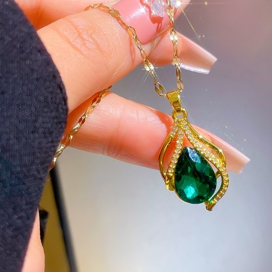 COLAR ESMERALDA BANHADO EM OURO 18K - GARG110