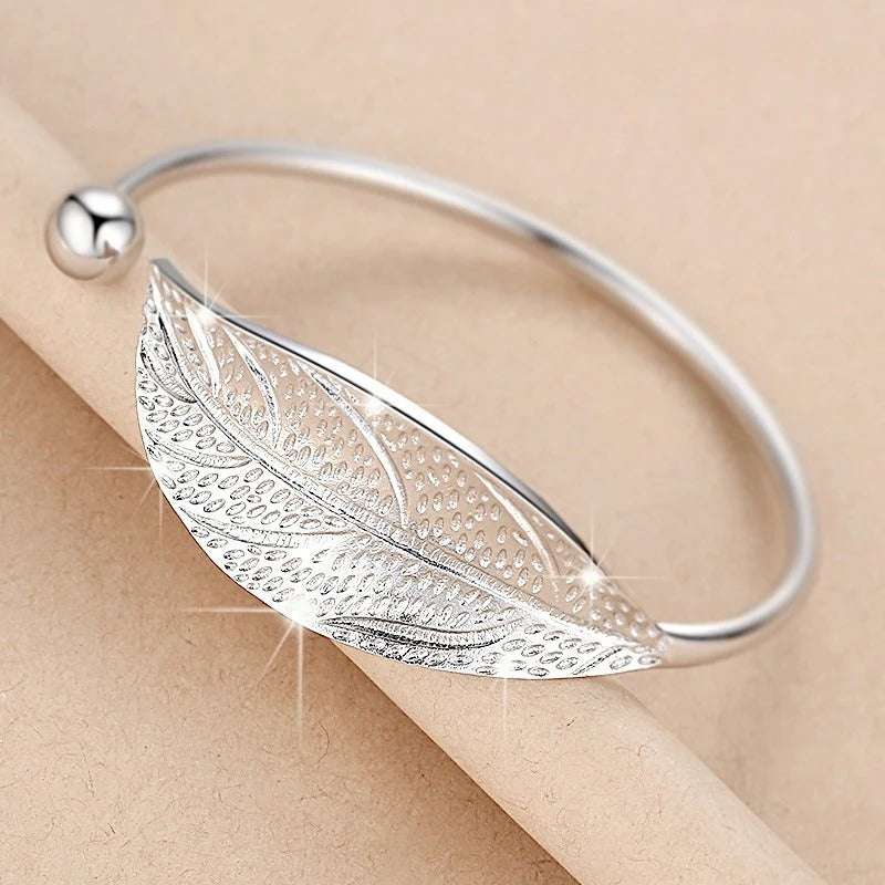 PULSEIRA BRACELETE FOLHA PRATA 925 - PUL6863