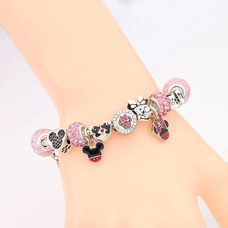 PULSEIRA PANDORA DISNEY COM BERLOQUES CRAVEJADOS PRATA 925 - PUL135