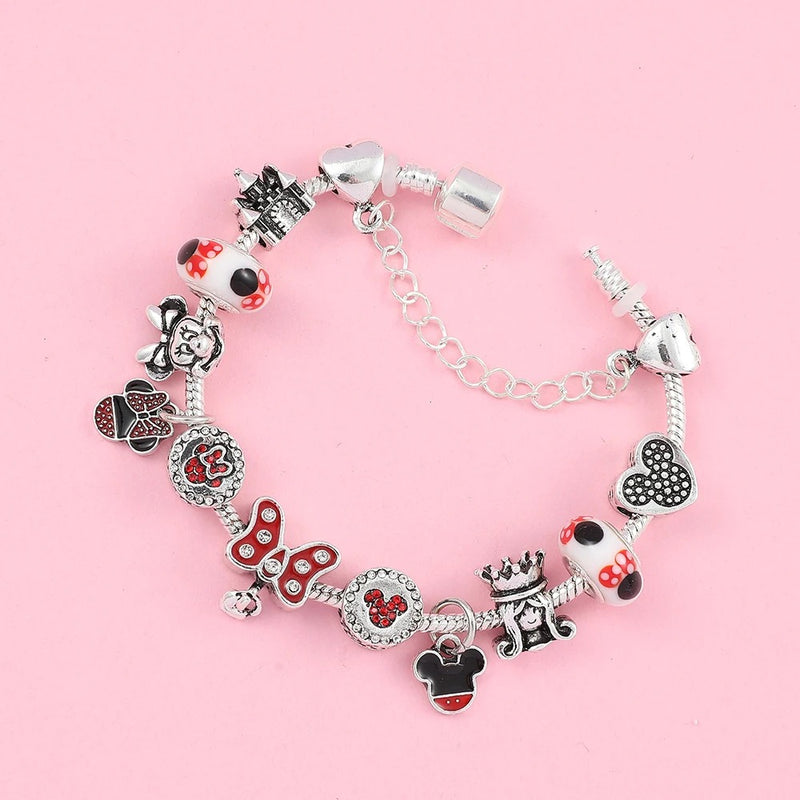 PULSEIRA PANDORA DISNEY COM BERLOQUES CRAVEJADOS PRATA 925 - PUL157