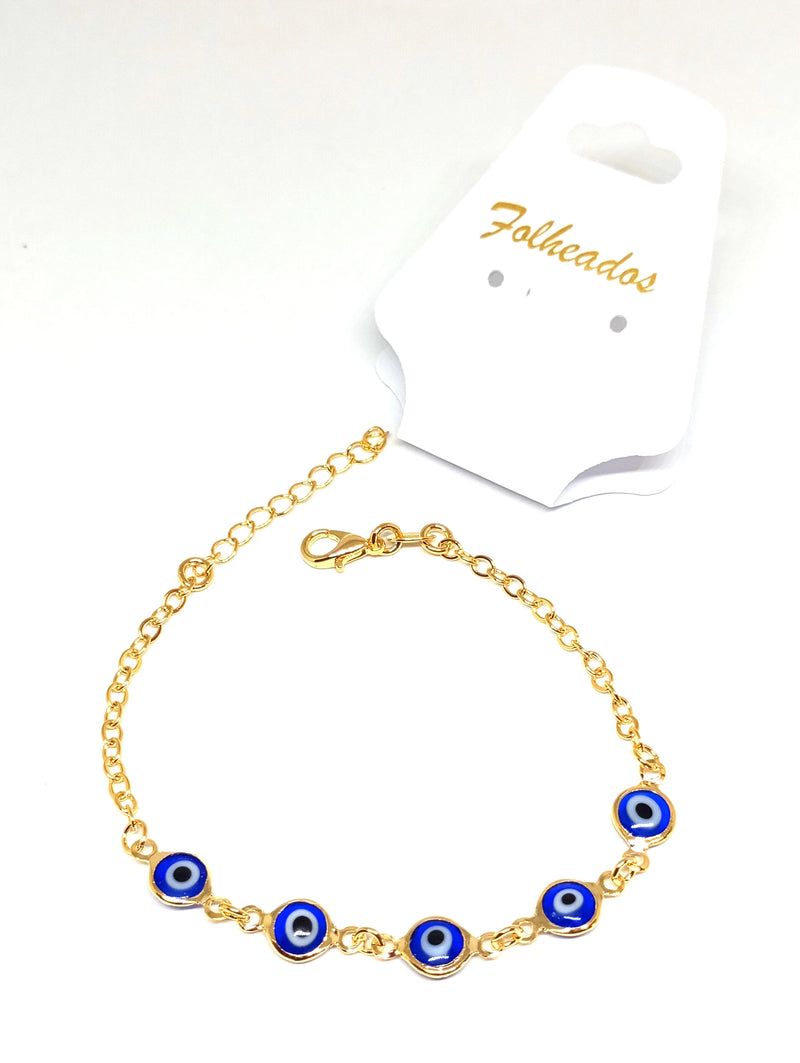 PULSEIRA OLHO GREGO BANHADA EM OURO 18K - PLSI 988 - Menina Elegante