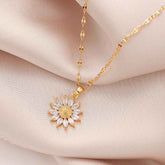 COLAR GIRASSOL BANHADO EM OURO 18K - GARGSI078