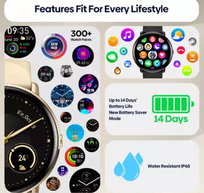 SMARTWATCH REDONDO ZEBLAZE GTR 3 PRO TELA 1.43'' HD DOURADO