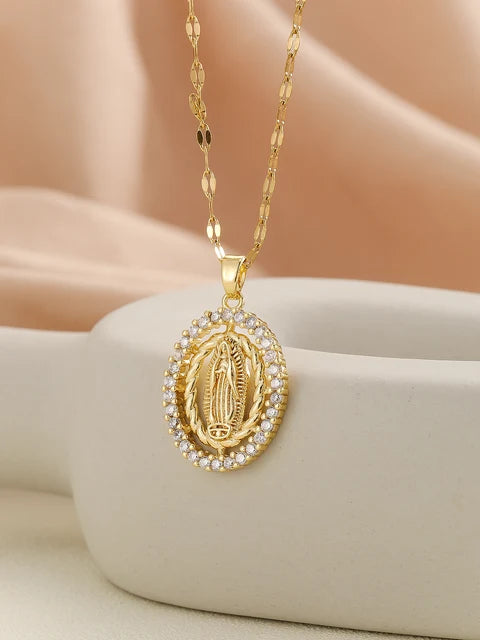 COLAR NOSSA SENHORA BANHADO EM OURO 18K - GARGSI199