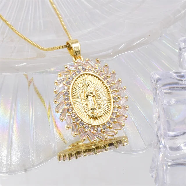 COLAR NOSSA SENHORA BANHADO EM OURO 18K - GARGSI288