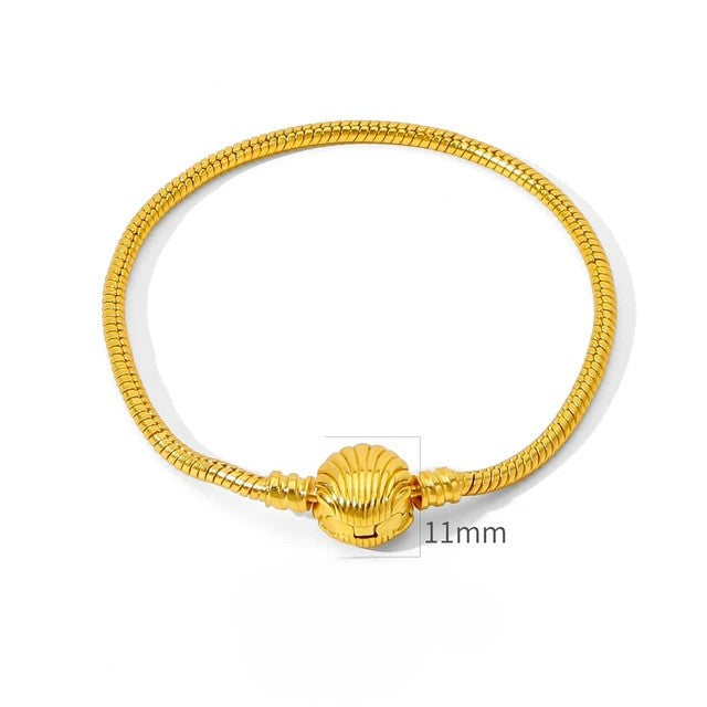 PULSEIRA PANDORA FECHO DESENHADO BANHADA EM OURO 18K - PL334