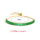 PULSEIRAS AJUSTÁVEIS ESMERALDA BANHADAS EM OURO 18K - PL652 - PL657 (DIVERSOS)