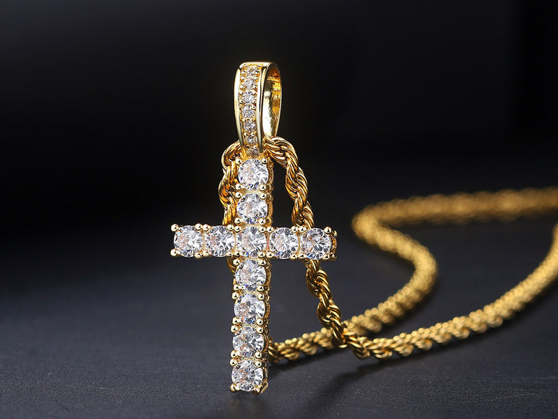 GARGANTILHA CRUCIFIXO BANHADA EM OURO 18K - GARGSI178 - Menina Elegante