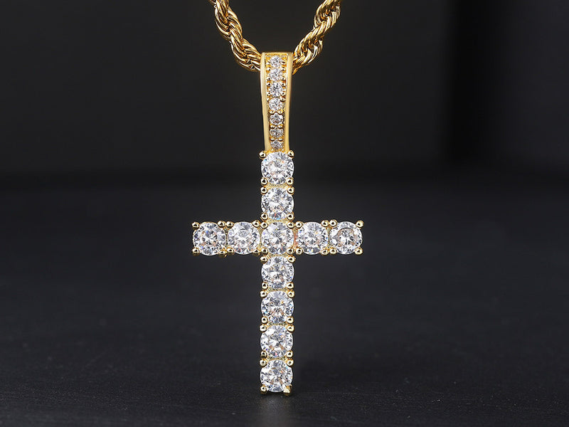 GARGANTILHA CRUCIFIXO BANHADA EM OURO 18K - GARGSI178 - Menina Elegante