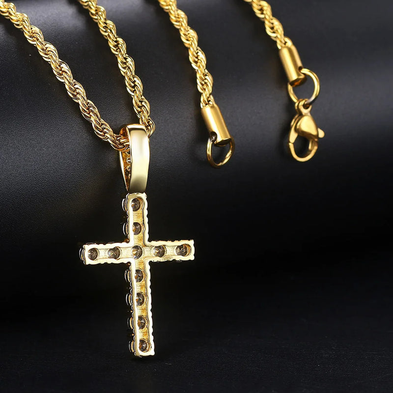 GARGANTILHA CRUCIFIXO BANHADA EM OURO 18K - GARGSI178 - Menina Elegante