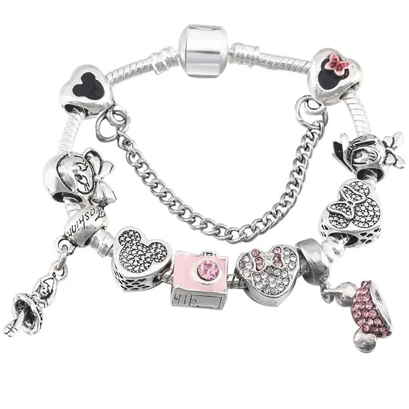 PULSEIRA PANDORA COM BERLOQUES CRAVEJADOS PRATA 925 - PUL1535