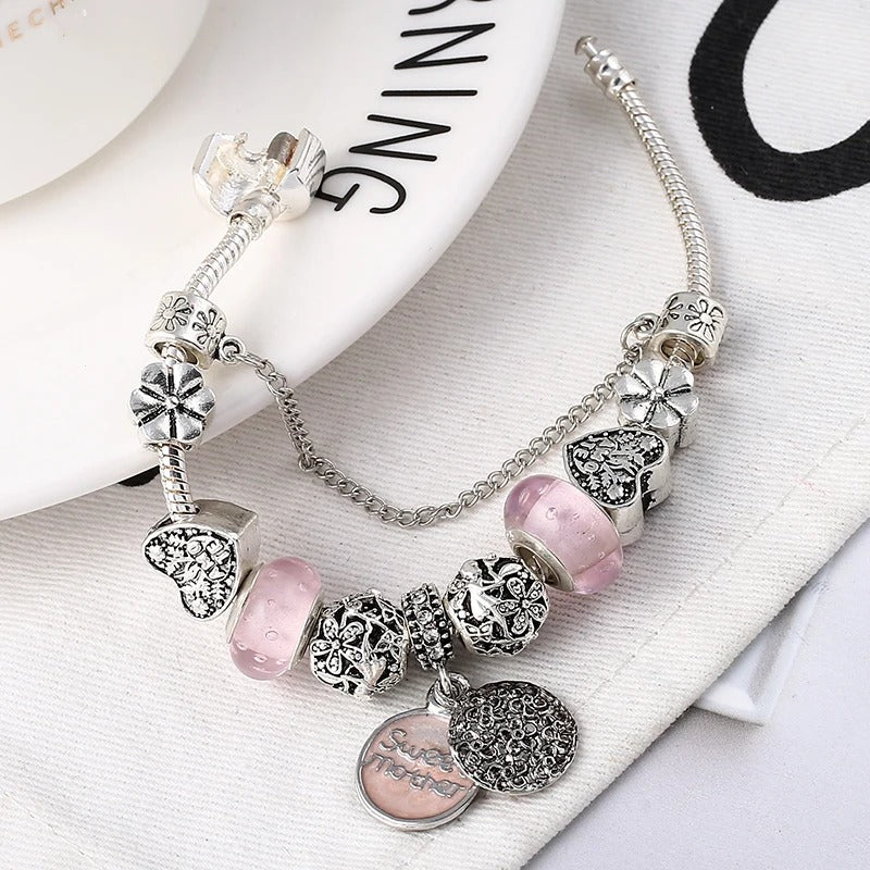 PULSEIRA PANDORA COM BERLOQUES CRAVEJADOS PRATA 925 - PUL7989