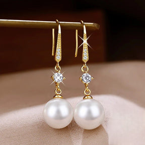 BRINCO PÉROLAS CRAVEJADAS BANHADO EM OURO 18K - BRSI269