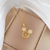 COLAR MICKEY CRAVEJADO BANHADO EM OURO 18K - GARG741
